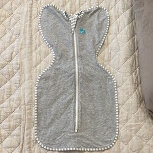Love to Dream Gray Sleep Sack with Striped Trim